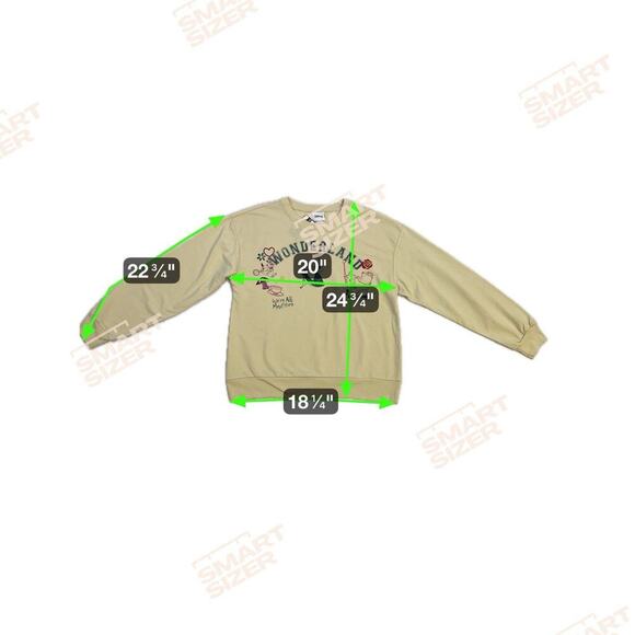 Disney Classics Alice in wonderland Cream Embroidered Sweatshirt Sz M - Picture 9 of 10